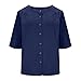 SMIDOW Summer Tshirt Shirts For Women - 3/4 Sleeve Cotton Linen Button Down Tunic Tops Casual Loose Round Neck Blouses Army Green Summer Tops For Women 2026 M