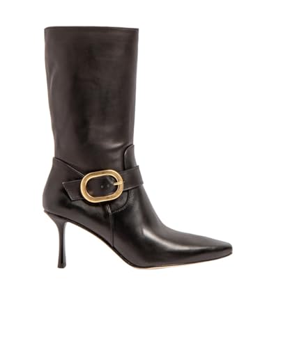 Botte avec talon Neosens S3197 en cuir nappa noir pour femme élégante