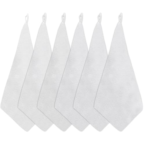 Futuhada 6 Stück Premium Waschlappen aus Mikrofaser, Weiß Handtücher in 30x30 cm, Microfasertücher Gesicht mit Aufhängeschlaufen zum Abwischen und Reinigen des Gesichts Futuhada 6 Stück Premium Waschlappen aus Mikrofaser, Weiß Handtücher in 30x30 cm, Microfasertücher Gesicht mit Aufhängeschlaufen zum Abwischen und Reinigen des Gesichts