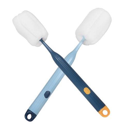 GOOHOCHY 2pcs Multi-Functional Cleaning Brush Sponge Cleaning Supply Abs Household Bottle Brush Handheld Cleaning Brush