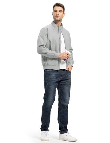 TBMPOY Men's Bomber Jackets Windproof Lightweight Track Jacket Windbreaker Golf Causal Outdoor Sportswear Coat