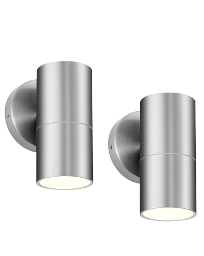 Ken & Ricky 2 Pack Stainless Steel Outdoor Wall Lights