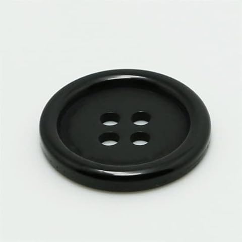 25 Round Black Ridge 18mm Resin 4 Hole Sewing Crafts Scrapbooking Cardmaking Bling Buttons (Black, 18mm) Cover