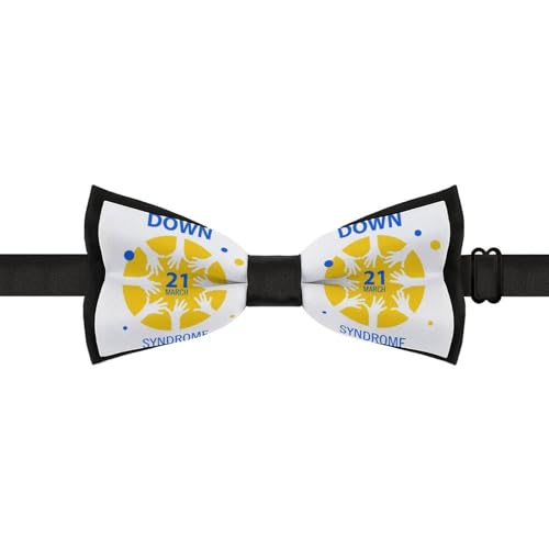 GoasNei World Down Syndrome Awareness Day Bow Tie for Men Adjustable Necktie Funny Tie Neck Ties for Weddings Party