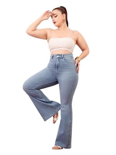 Image of Miss Chase A+ Women's Wide-Leg High Rise Regular Length Stretchable Denim Jeans
