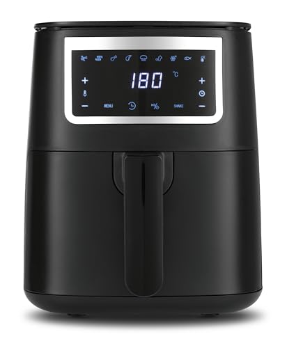 Moderna e pratica: l'elegante friggitrice ad aria calda per fino a 4 persone sostituisce barbecue, friggitrice e forno e si adatta a qualsiasi cucina moderna. A tal fine, Air Fryer offre un dispositivo intelligente per shake che ti ricorda di girare il cibo dopo metà del tempo per risultati uniformi.