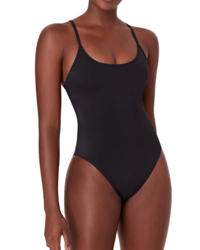 Andie Swim Womens Amalfi One Piece Swimsuit Compressive Bathing Suit Tummy Control Medium Coverage Regular Torso Fit - M/Black