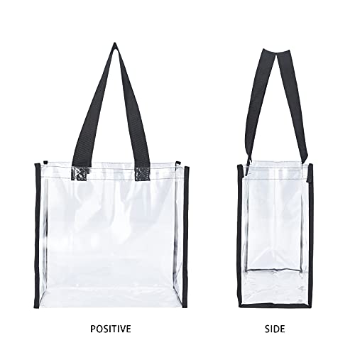 haoguagua 2-pack clear tote bag stadium approved 12x12x6 transparent see through clear tote bag for work concerts
