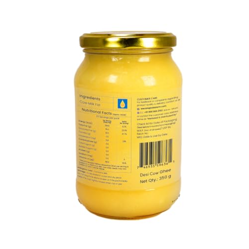 Image of Sid's Farm Desi Cow Ghee - 350g | Aromatic and Granular | Made With Safe Tested A2 Milk | Free From Antibiotics, Preservatives and Induced Hormones | Glass Jar