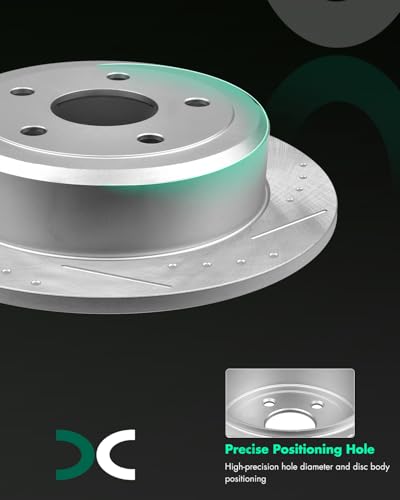Image of SCITOO Rear Brake Rotors 2x Drilled & Slotted Brakes Rotors:53041