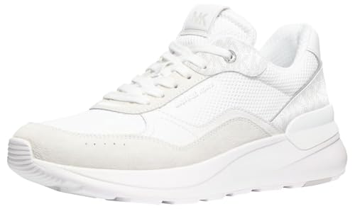 Michael Kors Men's Trevor Trainer Lace Up Sneaker, Bright White, 10.5
