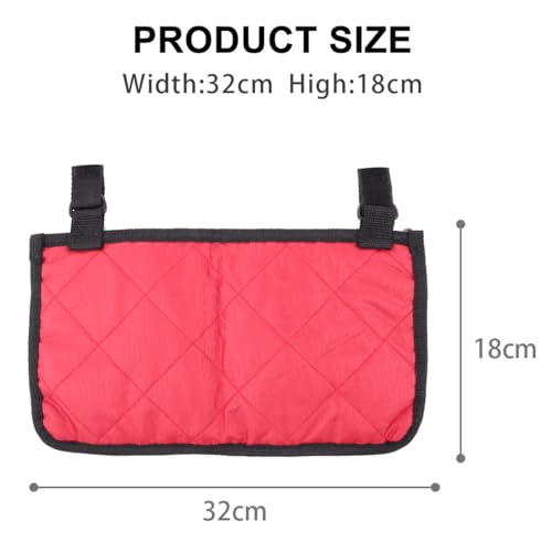 KOCKSHION 車椅子用マルチポケットサイドバッグ 耐久性素材 多機能収納ポーチ 携帯電話 水筒 鍵収納対応 取り付け簡単 介護 移動補助機器用