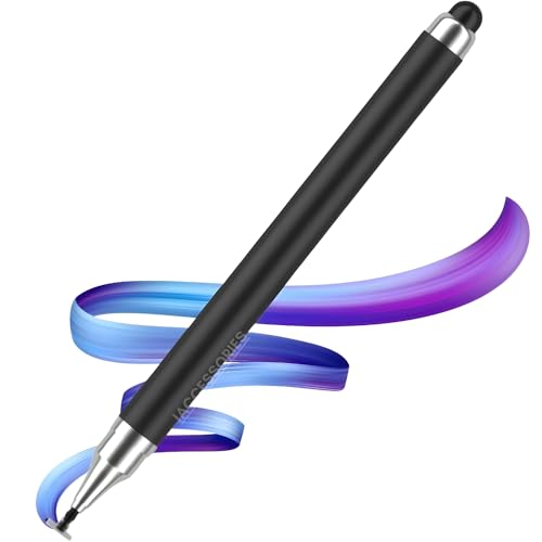 Image of 2-Way Dual-Sided Stylus Pen for All Touch Screen Devices Android Mobile Phones Tablets Pads Smartphones - Black