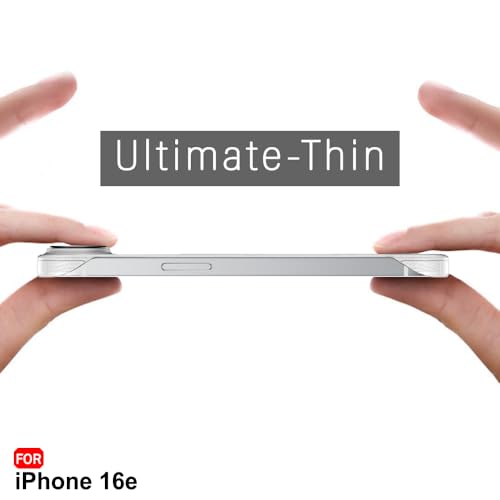 Image of TheGiftKart Hybrid Ultimate Slim Back Case Cover for iPhone 16e | Lightweight Profile | Hard Back Case Cover for iPhone 16e (PC & TPU, Metal Camera Ring, Leather Texture Finish, Grey)