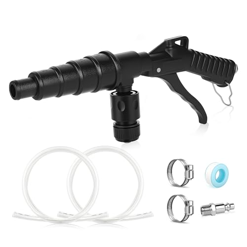 Coolant Flush Gun, heater core flush kit with Lever Action Air,Includes 2 PCS 4' Garden Hoses, with Multi-Size Nozzles for 19-40mm Hoses, for Automotive Coolant System Flush,Heater Core Cleaning
