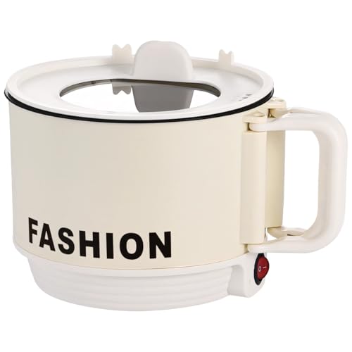 yeeplant Olla de cocina para ramen: olla eléctrica de 1,6 L con control de temperatura, revestimiento antiadherente y mango plegable para la vida del dormitorio