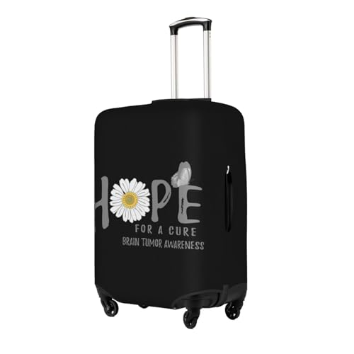 Travel Luggage Cover Hope For A Cure Brain Tumor Awareness Flower Fashion Washable Baggage Suitcase Protector Fit For Luggage Large2