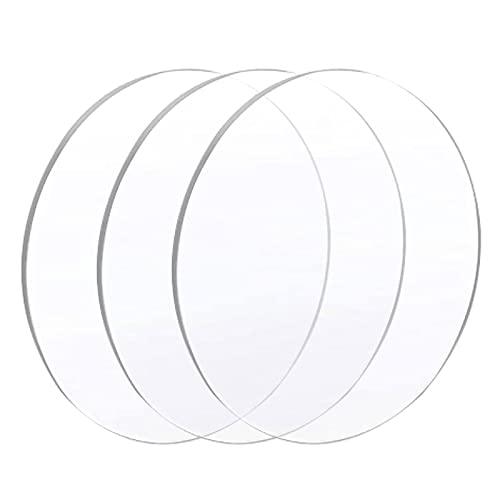COYOUCO (3Pcs Round Clear Acrylic Sheets,Acrylic Sheet Great for Arts Crafts, Picture Frame Glass Replacement,100x5mm