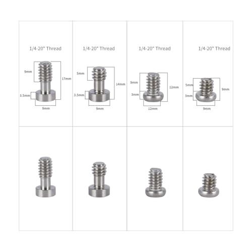 image for NICEYRIG Camera Accessories Screw Set, 1/4’’-20 & 3/8’’-16 Mul