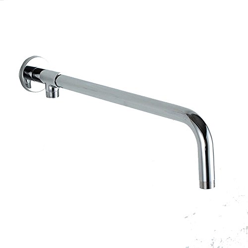 2 voies Bras de douche mural 40cm Acier inoxydable pour Tuyau et Pommes de douche fixes Chrome Cover