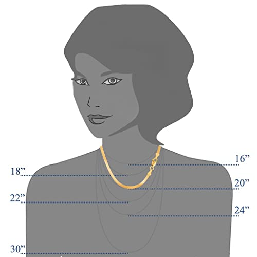 The Diamond Deal 14k Solid Yellow Gold 4.00mm Shiny Imperial Herringbone Chain Necklace or Bracelet for Pendants and Charms with Lobster-Claw Clasp (7", 8", 16", 18" 20" or 24 inch)3