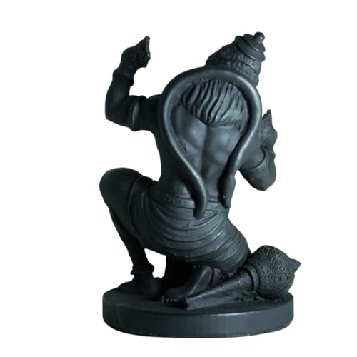 Image of VAMA Siddh Hanuman Idol for Car Dashboard | HanumanJi Ki Murti | Hanuman Murti for Home Puja | 8 cm Height, Orange Black, 3D Printed, UV Resin | God Idols for Car Dashboard, Mandir, Office