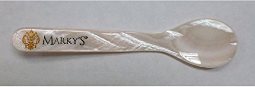 Hand Carved Mother of Pearl Caviar Serving Spoon - 5 inches - 1 spoon