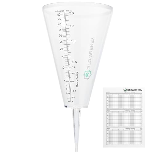 STOWBERRY Pluviómetro de Exterior para jardín: pluviómetro de fácil Lectura con Escala Clara para una medición precisa de la Lluvia