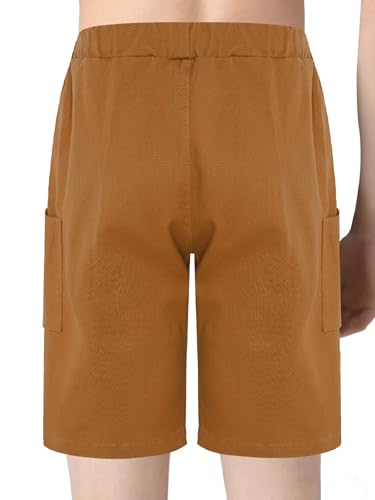 Kids Boys Pull On Hiking Cargo Shorts Elastic Waist Athletic Summer Casual Cotton Shorts with Pockets2