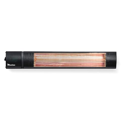 Mator – SUNNY Calefactor infrarrojo de pared interior y exterior. Tecnología GOLDEN TUB calor instantáneo 1500/2000 W. Protección IP65 resistencia total al agua y al polvo. Mando a Distancia. (2000W)