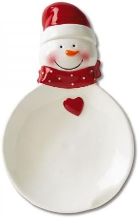 Snowman Spoon Rest- Ceramic Christmas Spoon Rest