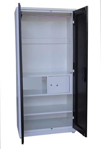 Image of Ujjawal Steel Almirah 100% Powder Coated Double Door Made with Tata Steel Sheet (10 Years Warranty) ISO Certified (Brown Matt, H-78 x W-34 x D-19 inches)