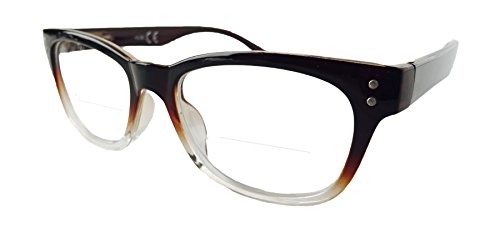 TheBifocalREADER Wayfarer Bifocal Reading Glasses (+2.50, Brown/Clear)