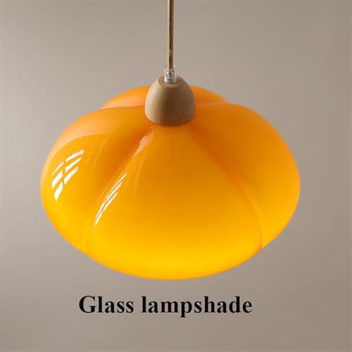 Lustre en verre orange rétro au design soigné pour salon