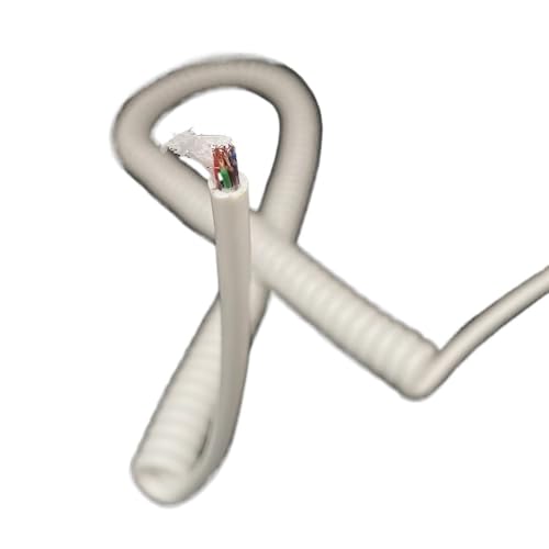Cable de resorte blanco elástico para conectar señales múltiples sin enredos de cables 5