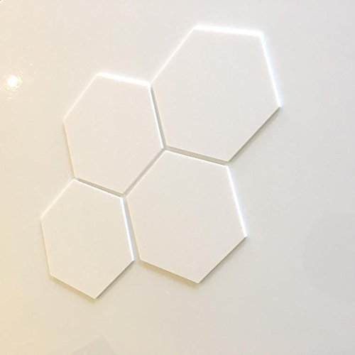 Super Cool Creations Hexagon Tiles, White - Pack of Ten - 4cm x 4.6cm