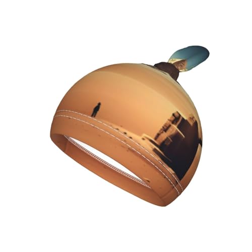 Dreaming of The Pyramids of Khufu Print Newborn Swaddle Blanket with Beanie Set, Soft Baby Sleep Sack Receiving Wraps, for Boy Girl3