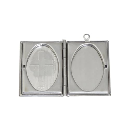 LAIOUSN Accesorios para hacer joyas, colgante de medallón con forma de libro, colgante para exhibición de fotos