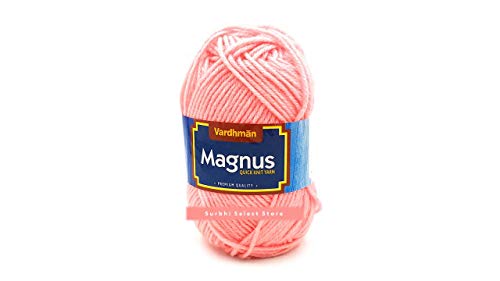 Image of Vardhman Magnus Knitting Yarn 100% Acrylic Bulky 4Ply Yarn (Pack of 1 Ball - 100g) - Knitting & Crochet Yarn for Winter Sweaters, Scarves, Blankets | Hypoallergenic, Hand Wash -Baby Pink - Mag003