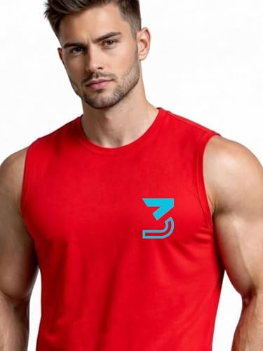Image of 3Colours RGB Fitness Designer Gym Stringer Vest, Gym Vest, Racer Y Back, Sports Tank Tops, Sando for Men C Cut-3 Logo