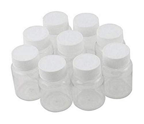 12 PCS 15 ML 0.5 OZ Plastic Clear Bottles Empty Container with White Screw Cap Solid Powder Case Refillable Storage Holder Sample Jar for Dispense Different Items3