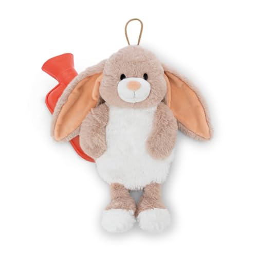 NICI Wärmflasche Hase Fjella 300ml 35cm - braun - Kuscheliges Wärmetier ab 10 Monaten – Plüschtier-Wärmflasche, Wärmebeutel für Kinder und...