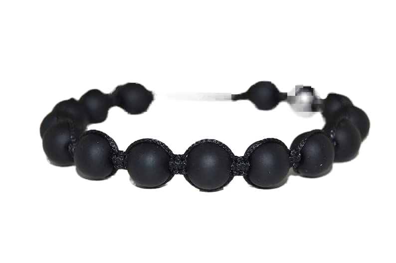 Bracelet perles onyx noir 8mm authentique bijou de guérison spirituelle mixte