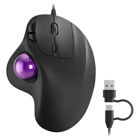Nulea M509 Wired Trackball Mouse with Ergonomic Design Cover