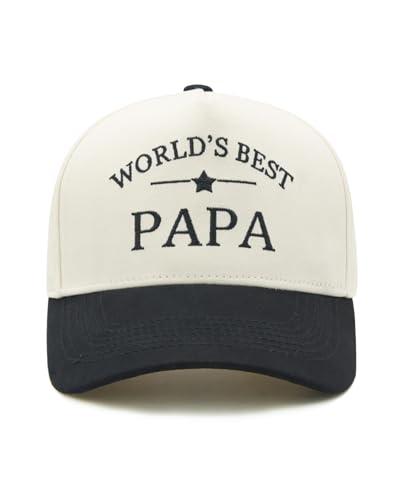 Image of Waldeal Best Papa Hat, Fathers Day Birthday Gifts for PAPA Grandpa Dad | World's Best Papa Trucker Hat, Adjustable Cotton Snapback Two Tone Papa Baseball Cap, Gifts for Papa for Any Occasion