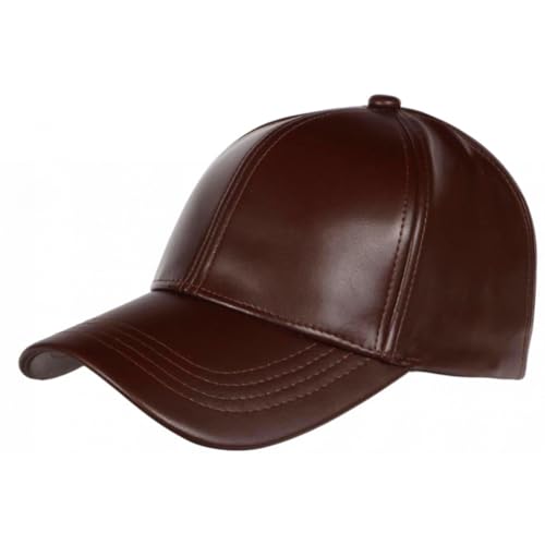 Gorra Cuero Marrón Chocolate Moda Moda Cuero Béisbol Follky - Talla única - Marrón
