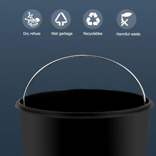 Caneca de basura con pedal 3L blanca PRETYZOOM miniatura 4