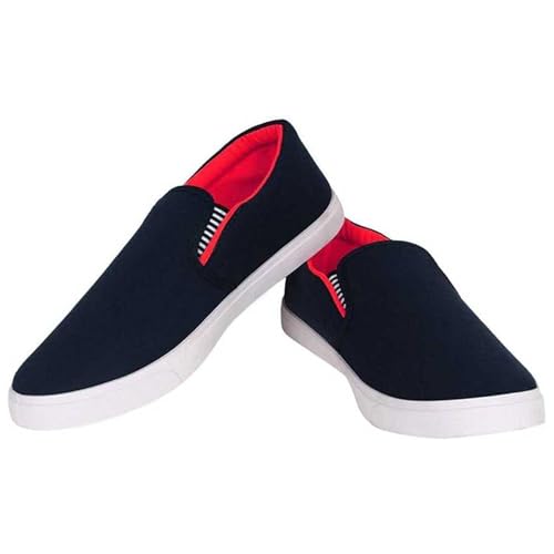 Image of BRUTON FITMAN Loafers Sneakers Slip-on Shoes for Men-Red