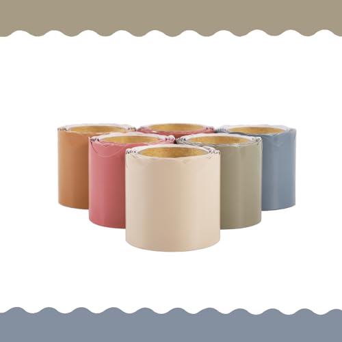 6 Rolls Colorful Bulletin Board Borders, 196.8 ft Scalloped Borders Trim for Classroom, Bulletin Board, White Board, Cork Board (Advanced Grey A)
