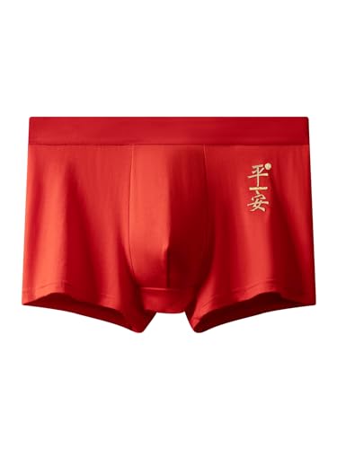 Men's Lucky Red Cotton Boxer Briefs 6pcs for Stylish Comfort mens boxers shorts breathable moisture wicking3